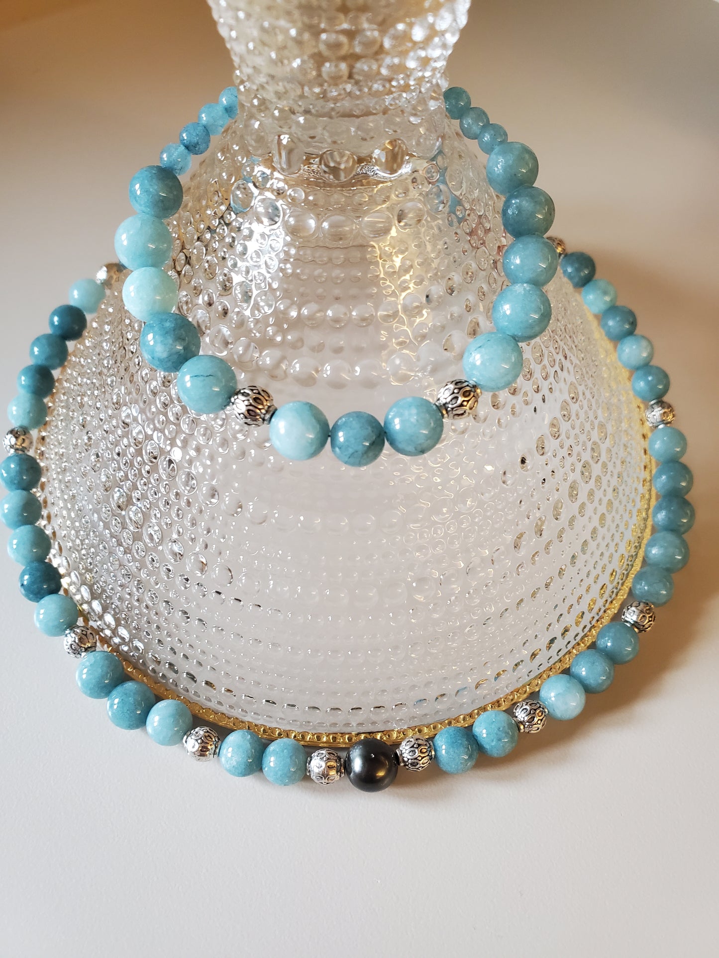 Tahitian & Aquamarine Necklace