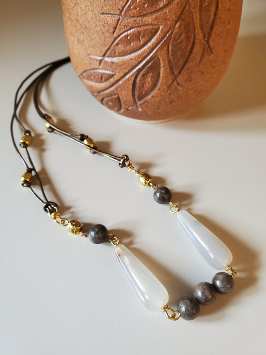 Chocolate Labradorite & Agate Bohemian Necklace