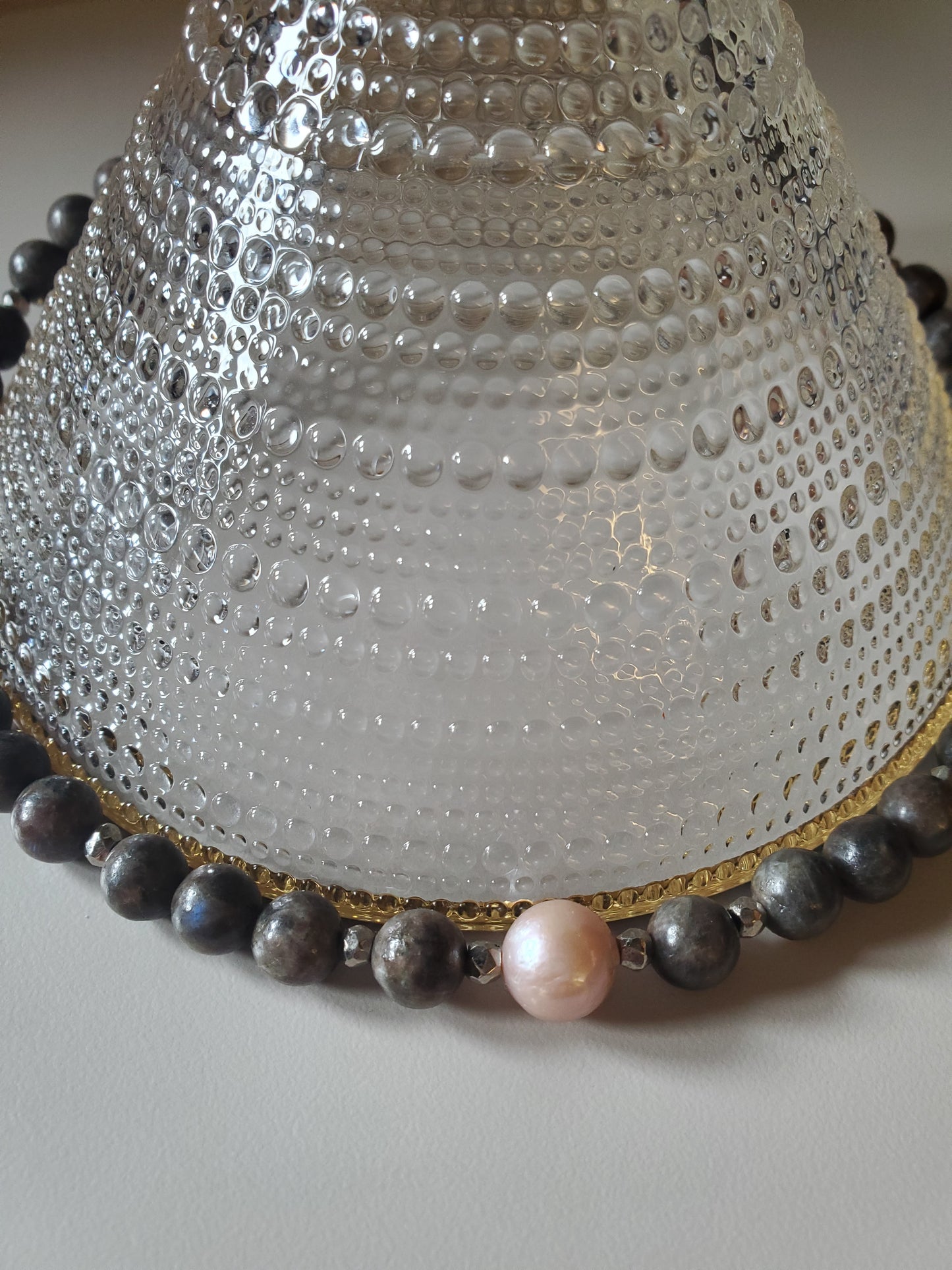 Chocolate Labradorite & Edison Pearl Necklace