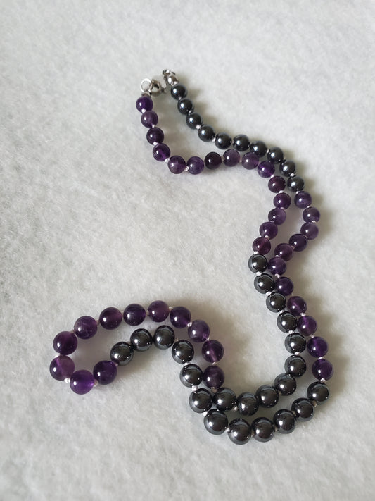 Amethyst & Hematite Necklace