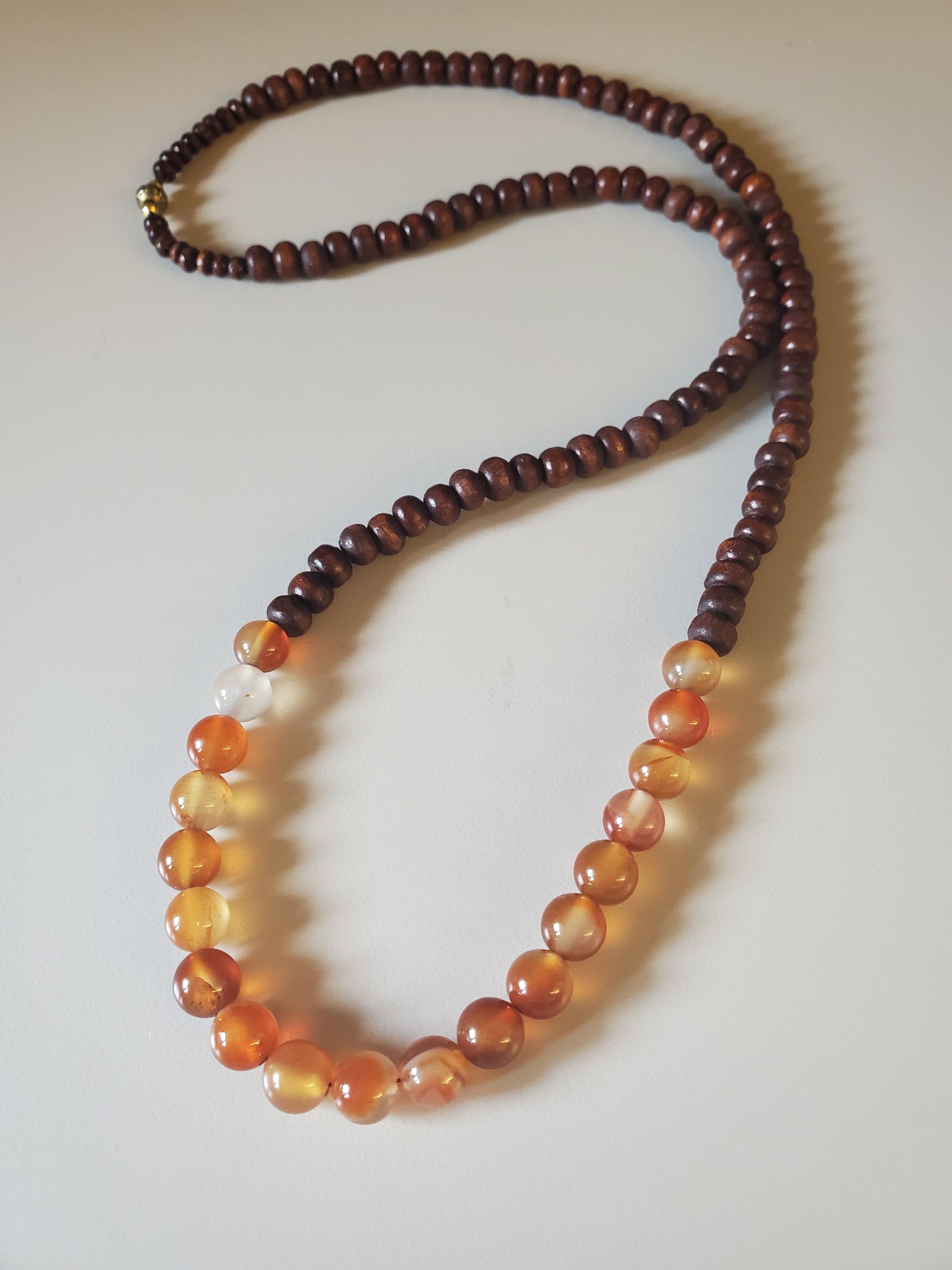 Carnelian & Cherry Wood Necklace