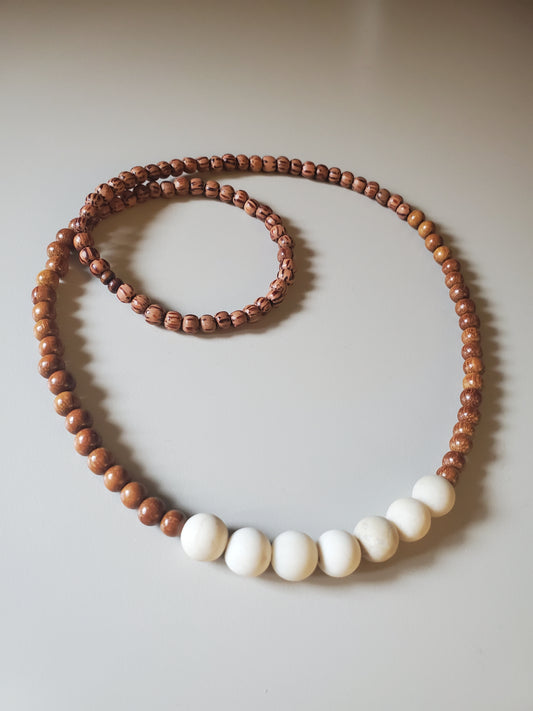 Riverstone & Wood Necklace