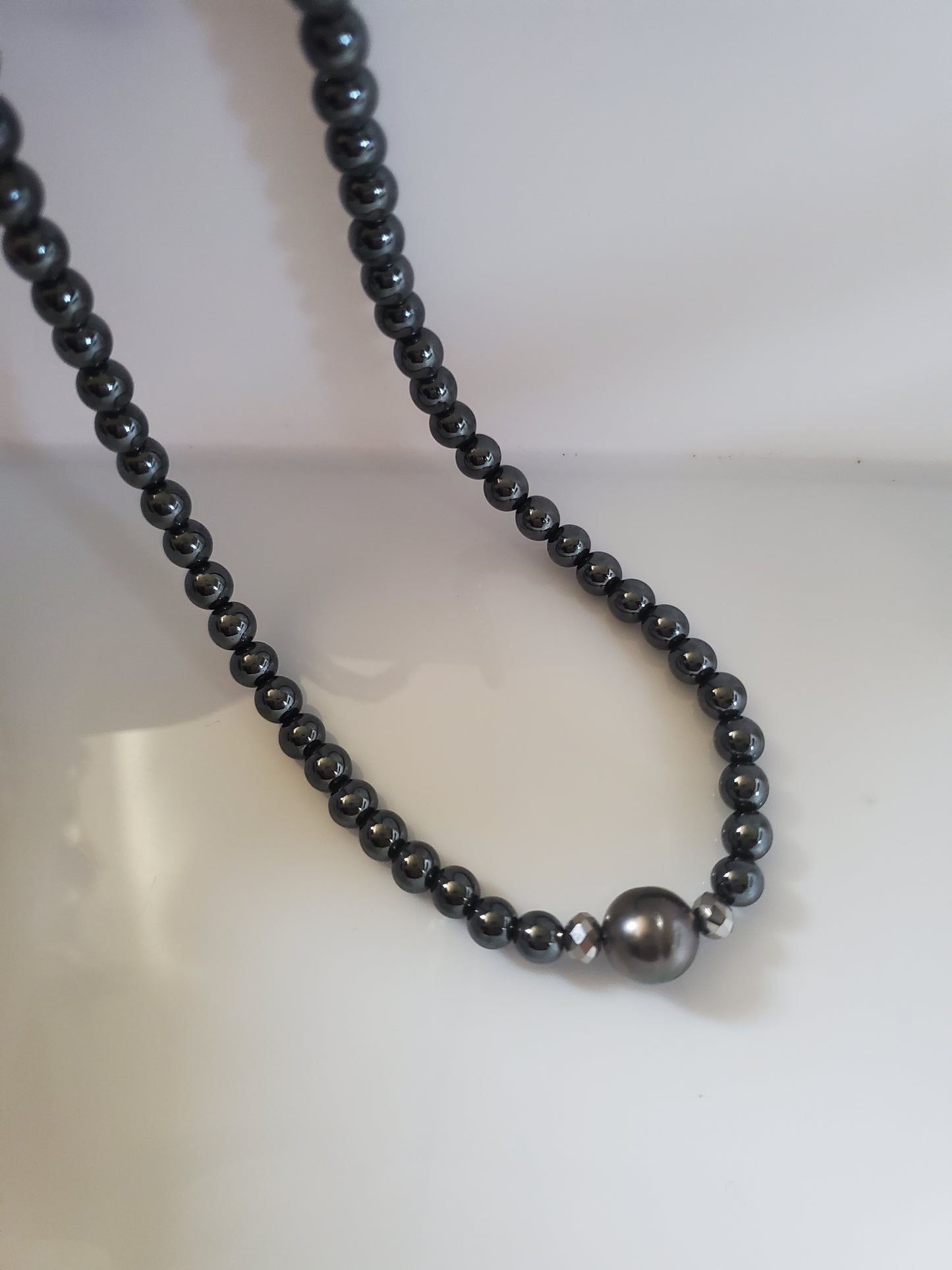 Black Tahitian & Hematite Necklace