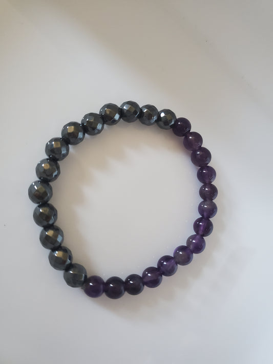 Hematite & Amethyst Stretch