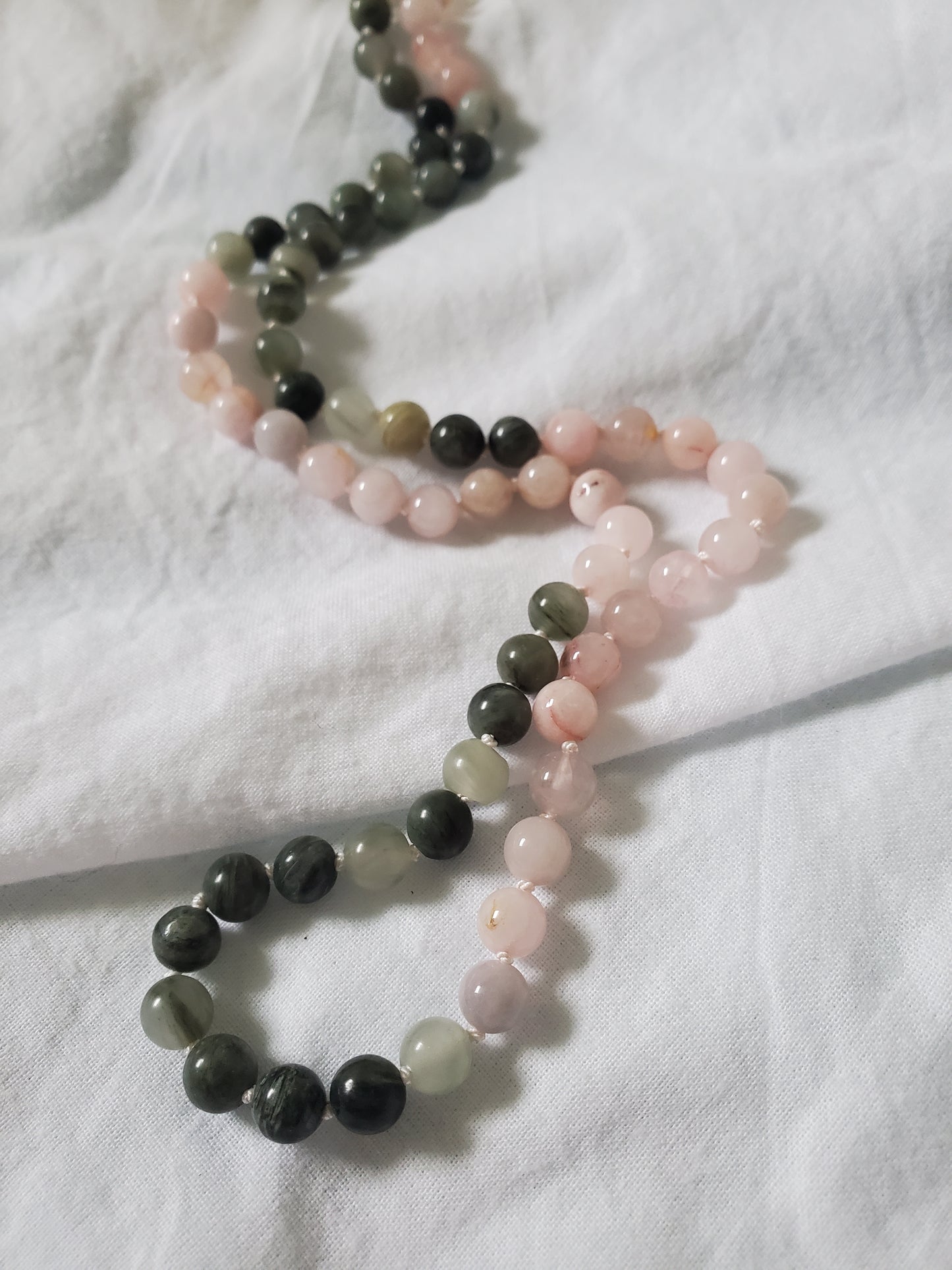 Rose Quartz & Hand-knotted Necklace