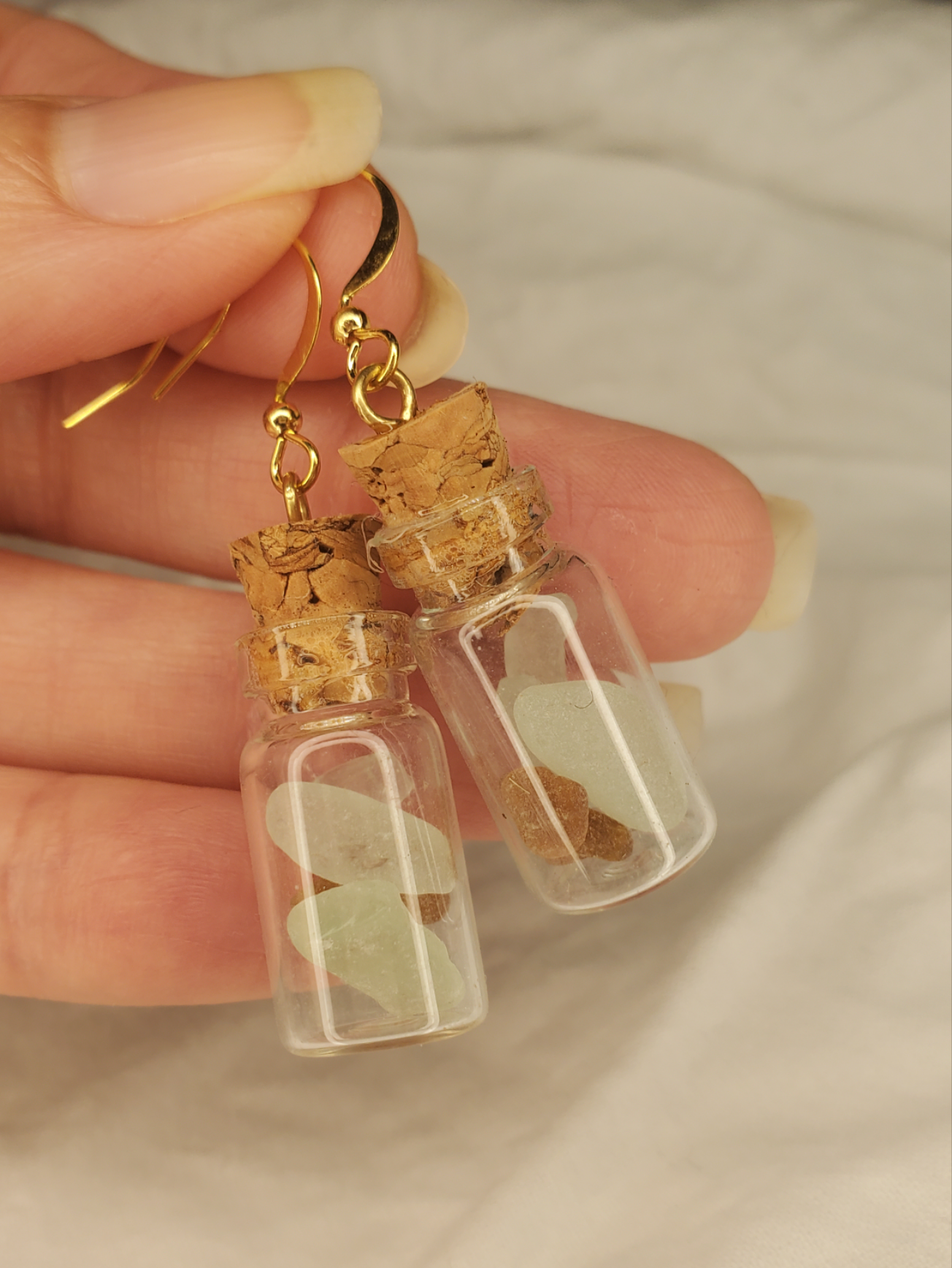 Ocean Bottle Charm Dangle Seaglass