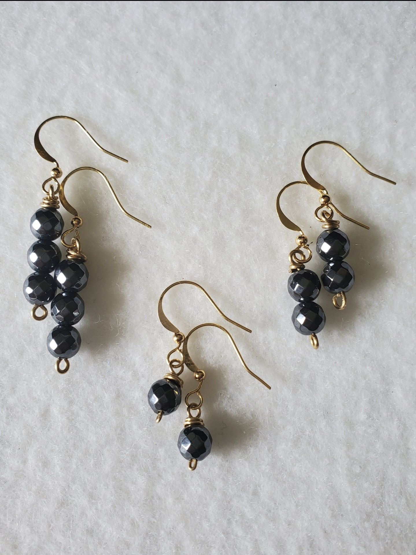 Hematite Double Dangle