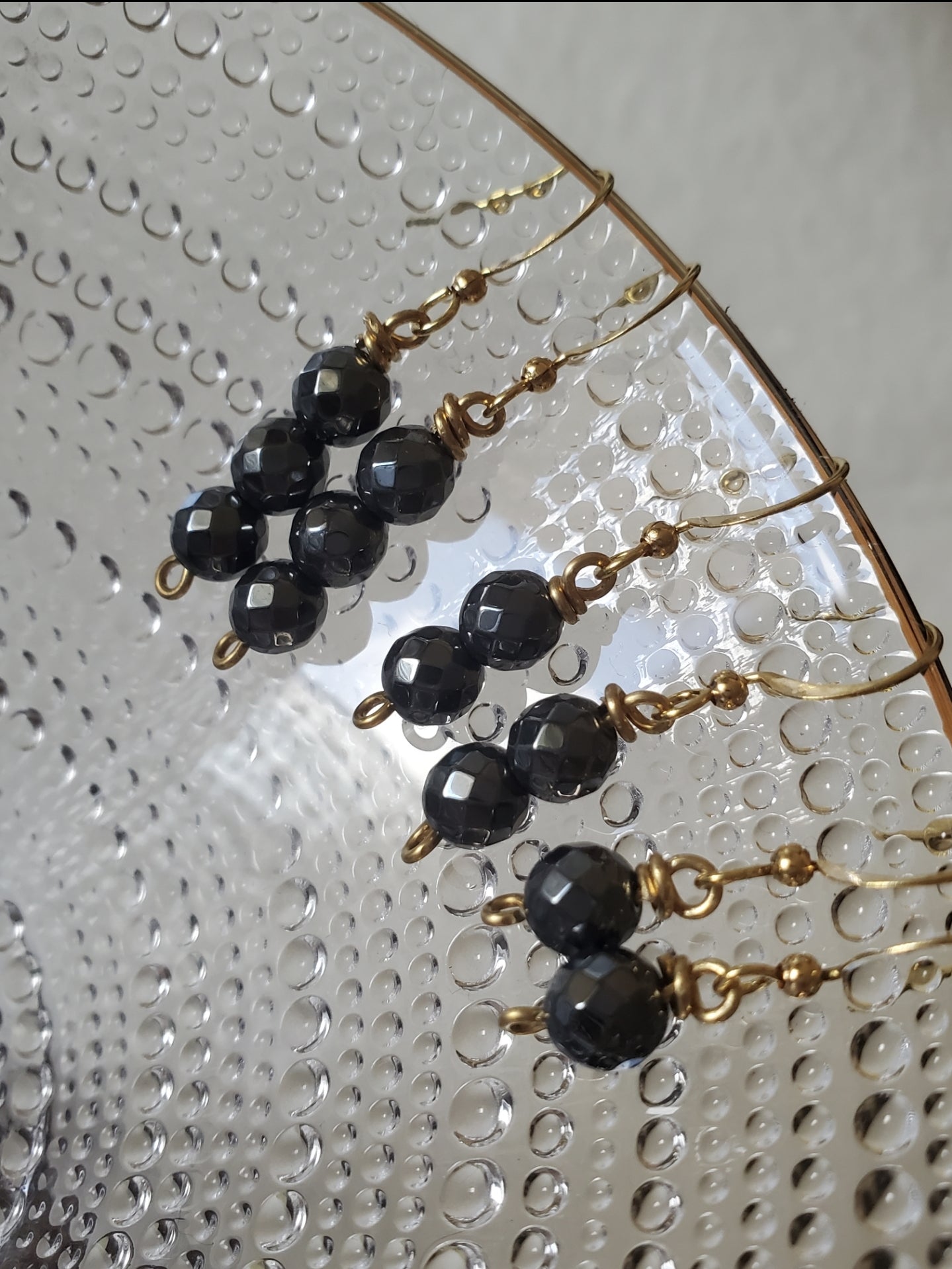 Hematite Triple Dangle