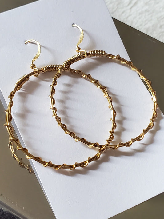 Brass Wrap Hoops