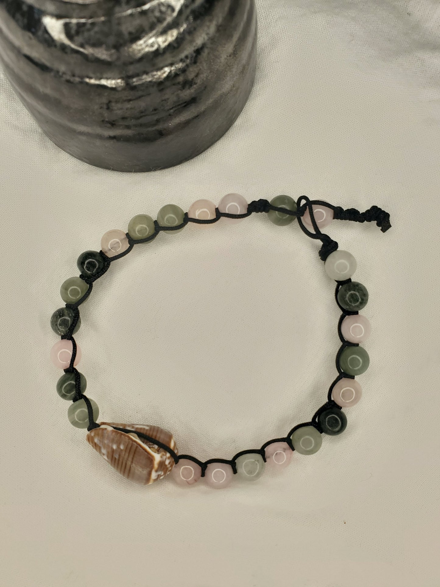 Macrame Green Aventurine Rose Quartz Bracelet
