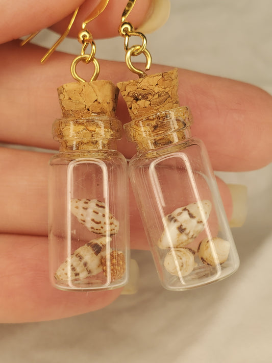 Ocean Bottle Charm Dangle-Shells