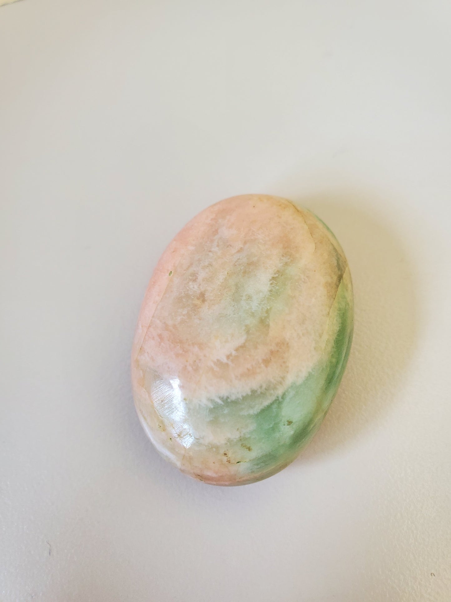 Parrot Green Moonstone Palm Stone Medium