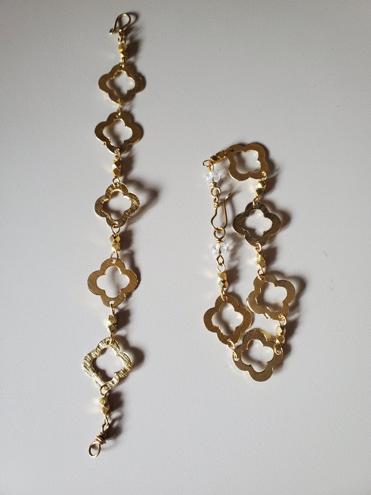 Flower Brass Link Bracelet