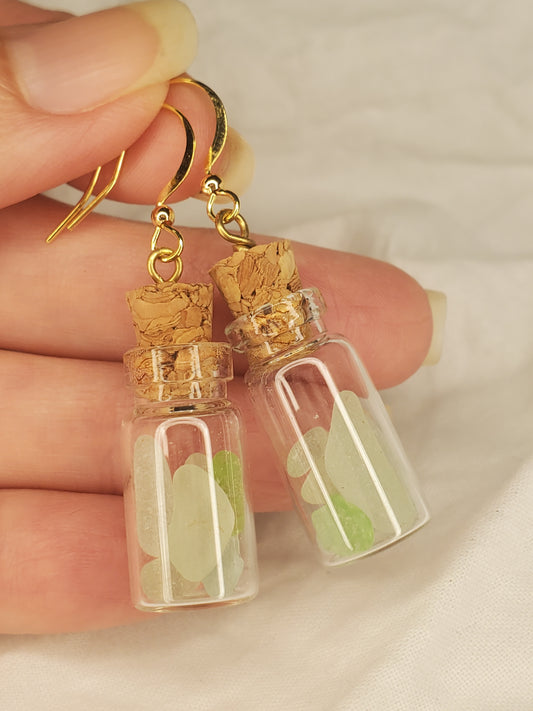 Ocean Bottle Charm Dangle Seaglass
