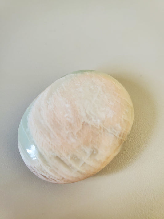 Parrot Green Moonstone Palm Stone Medium