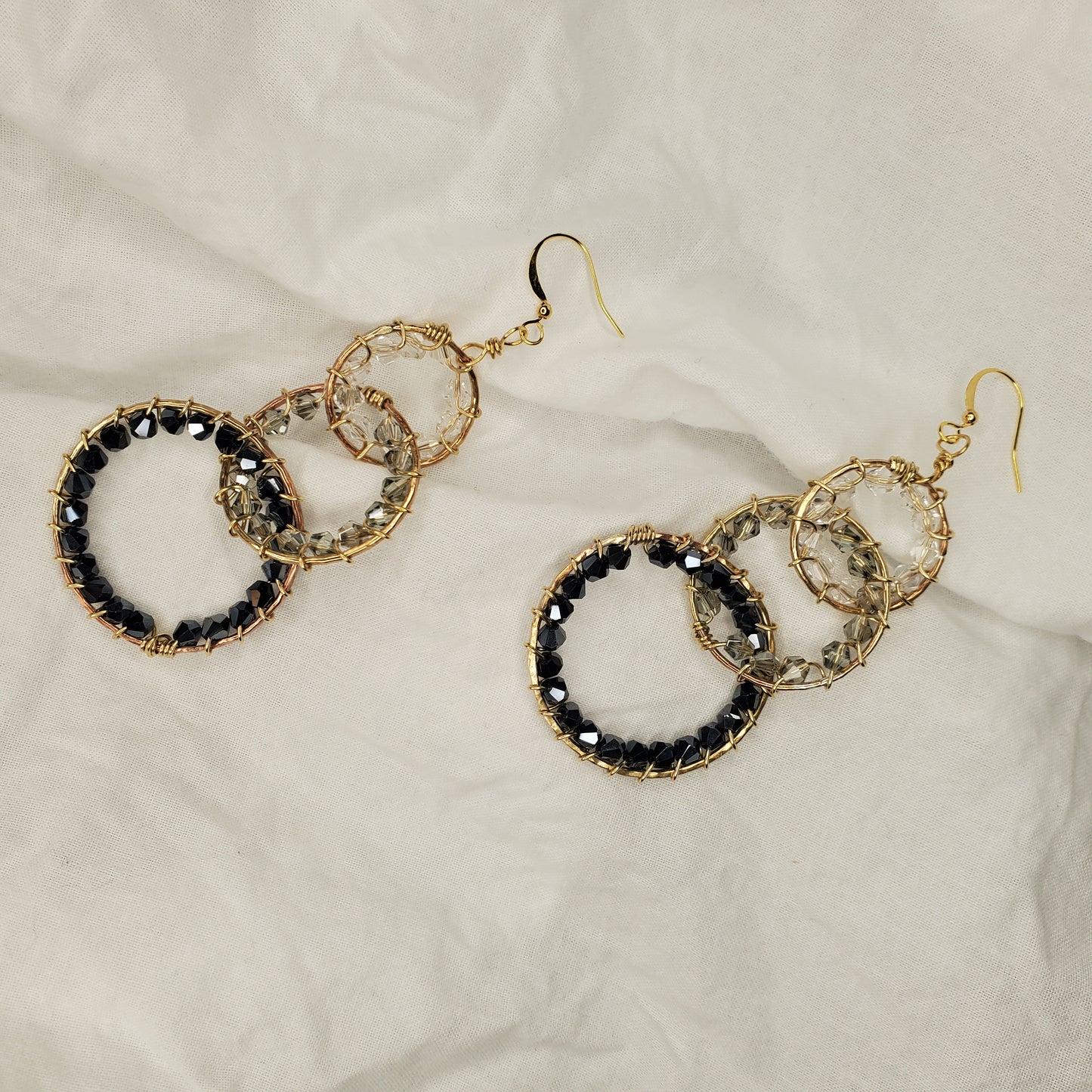 Trio Hoop Wrapped Crystals
