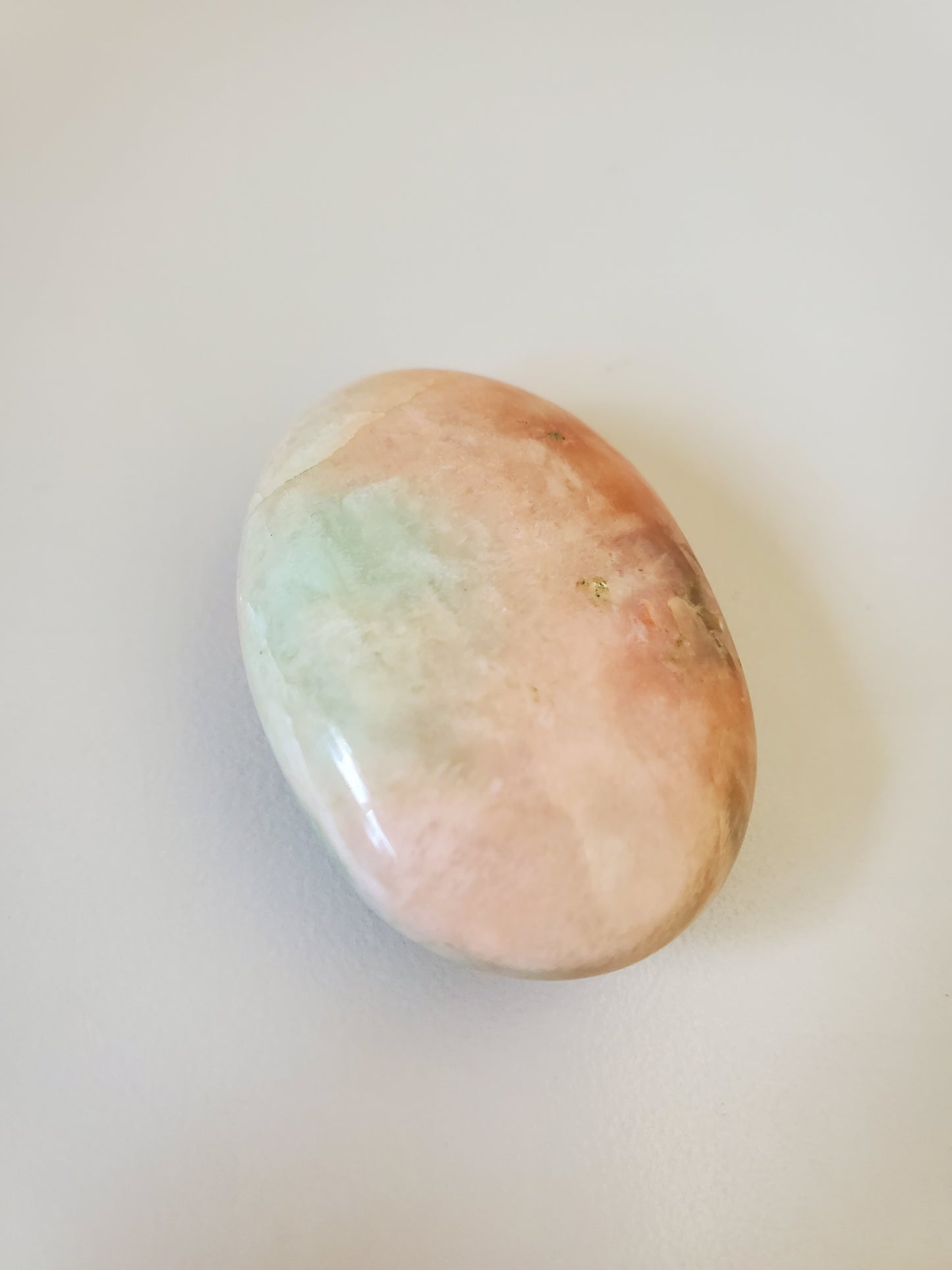 Parrot Green Moonstone Palm Stone Medium