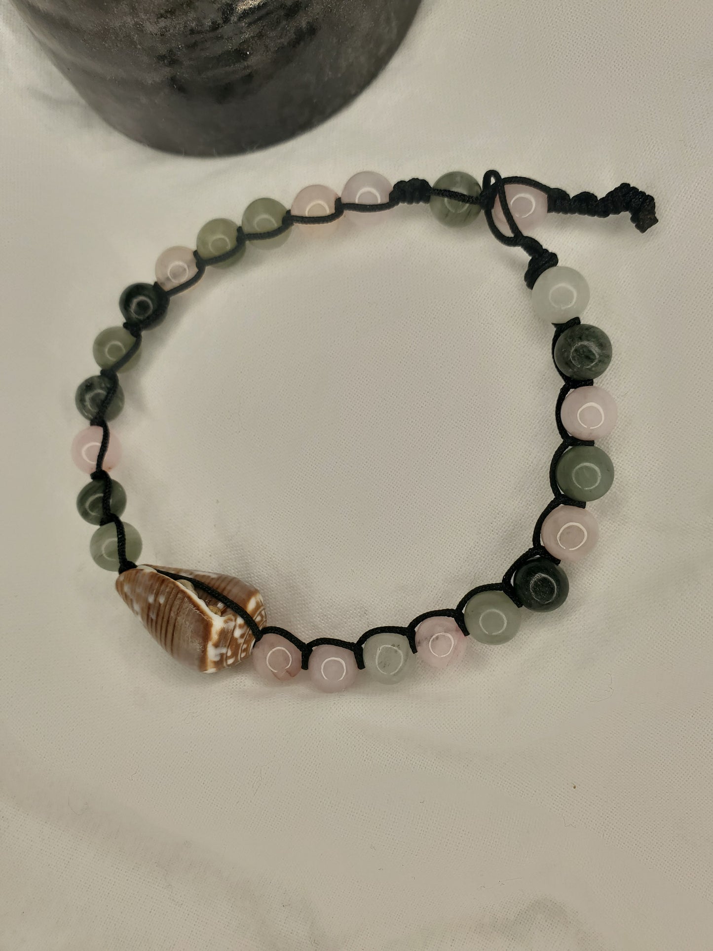 Macrame Green Aventurine Rose Quartz Bracelet