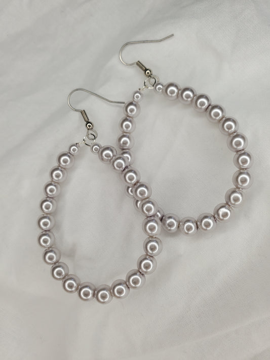 Shell Pearl Hoops-White