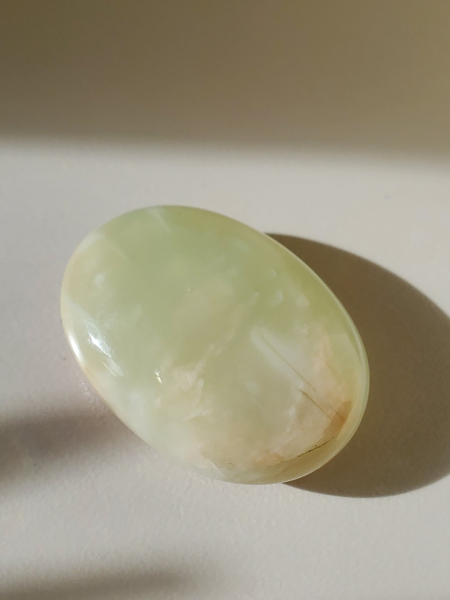 Parrot Green Moonstone Palm Stone Small