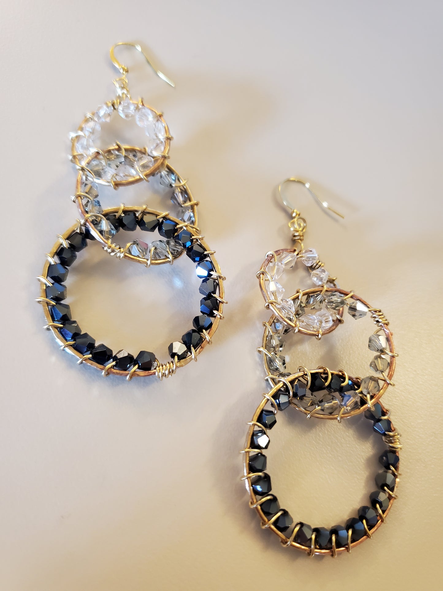 Trio Hoop Wrapped Crystals
