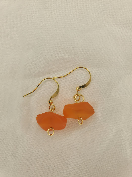 Sea Glass Dangle Orange
