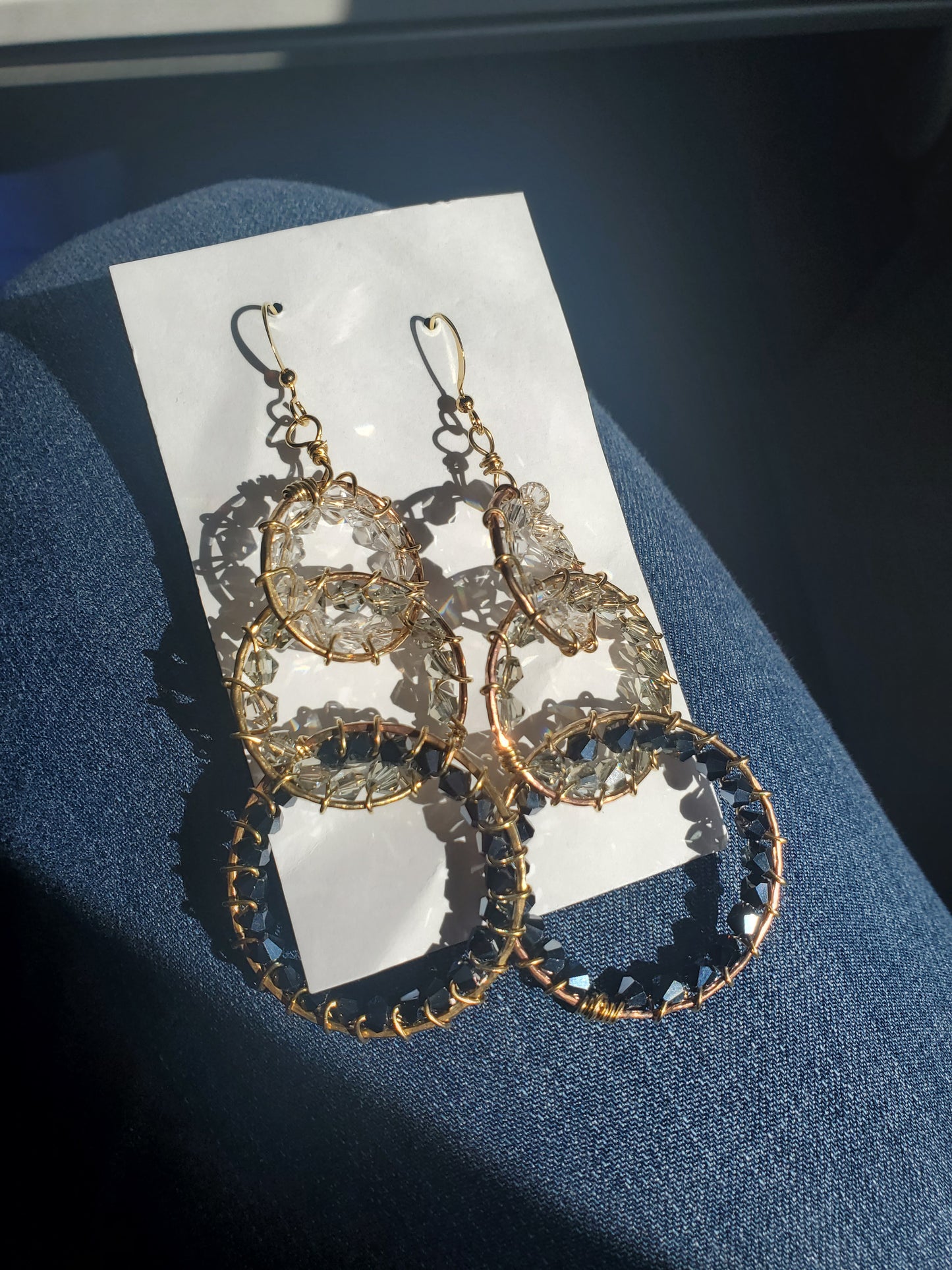 Trio Hoop Wrapped Crystals