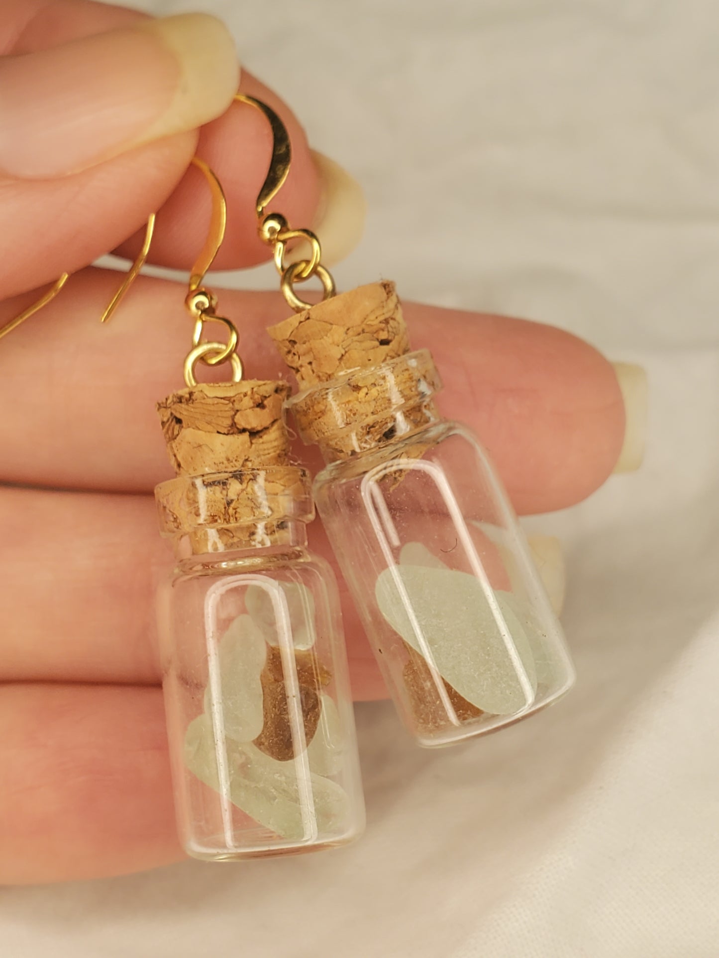 Ocean Bottle Charm Dangle Seaglass
