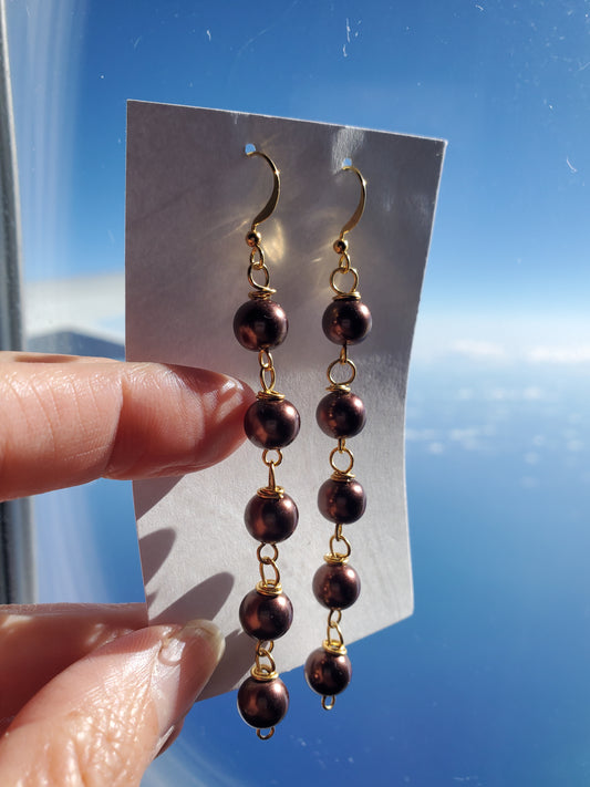 Shell Pearl Dangles Chocolate