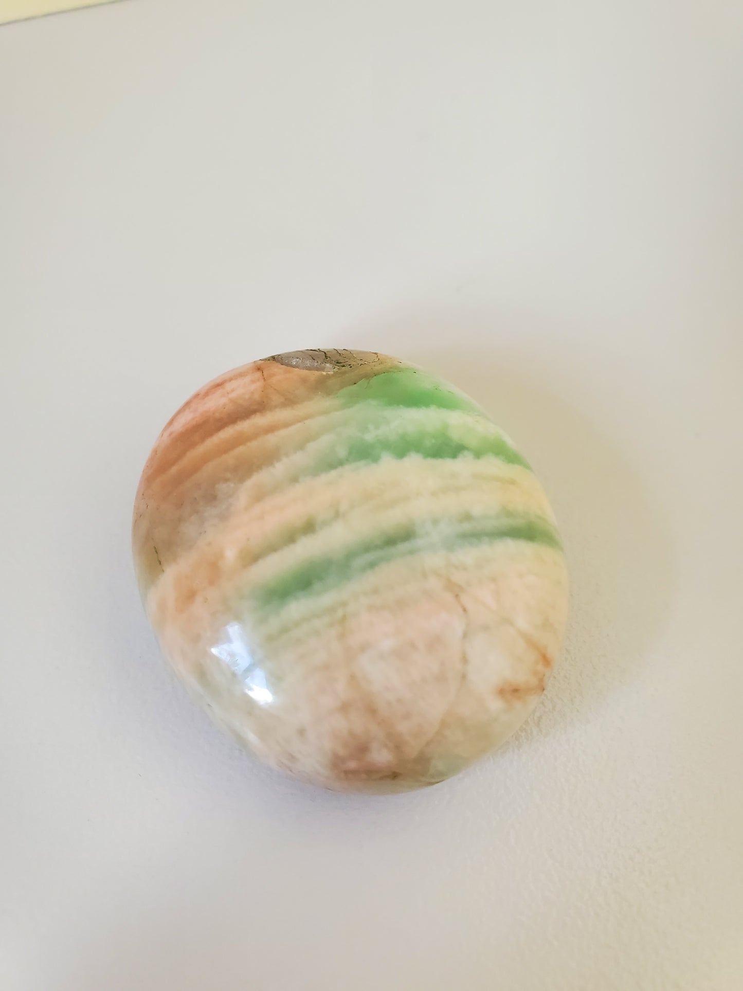 Parrot Green Moonstone Palm Stone Small