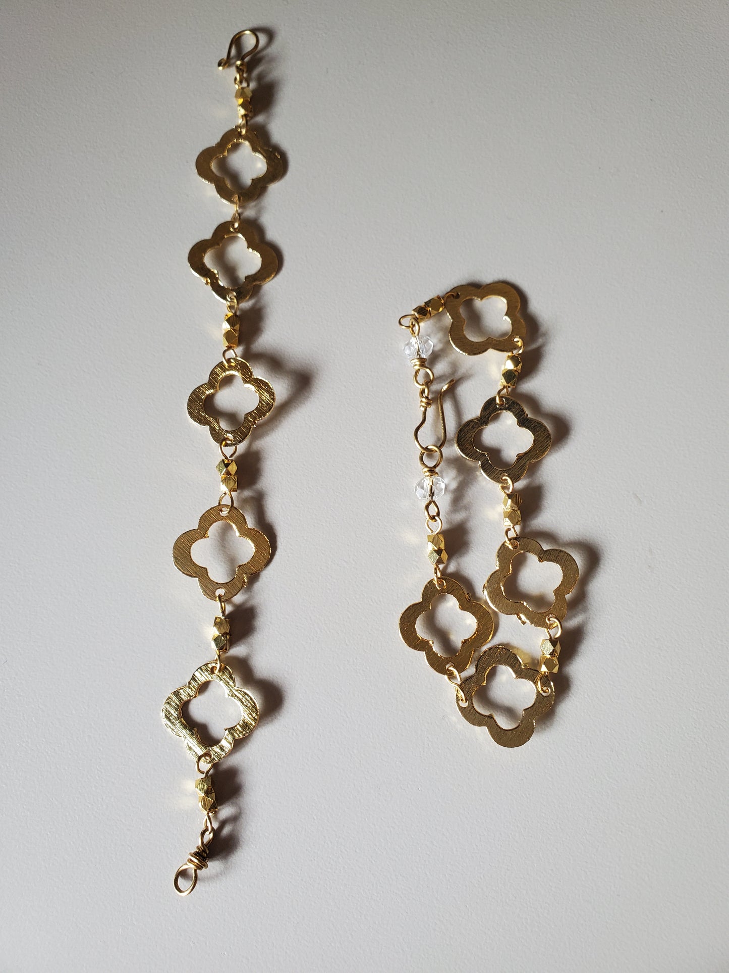 Flower Brass Link Bracelet