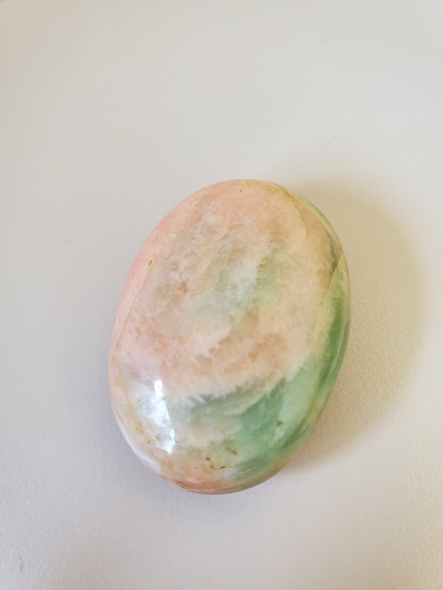 Parrot Green Moonstone Palm Stone Medium