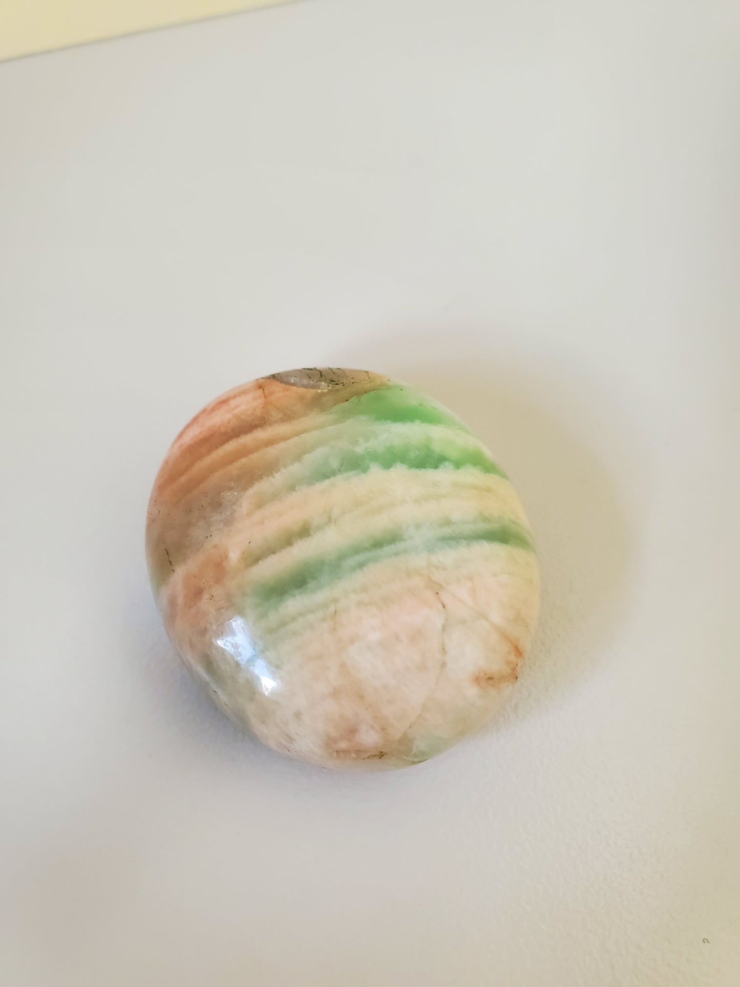 Parrot Green Moonstone Palm Stone Small