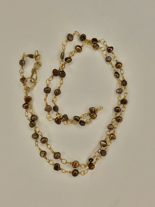 Chocolate Freshwater Pearl Chain