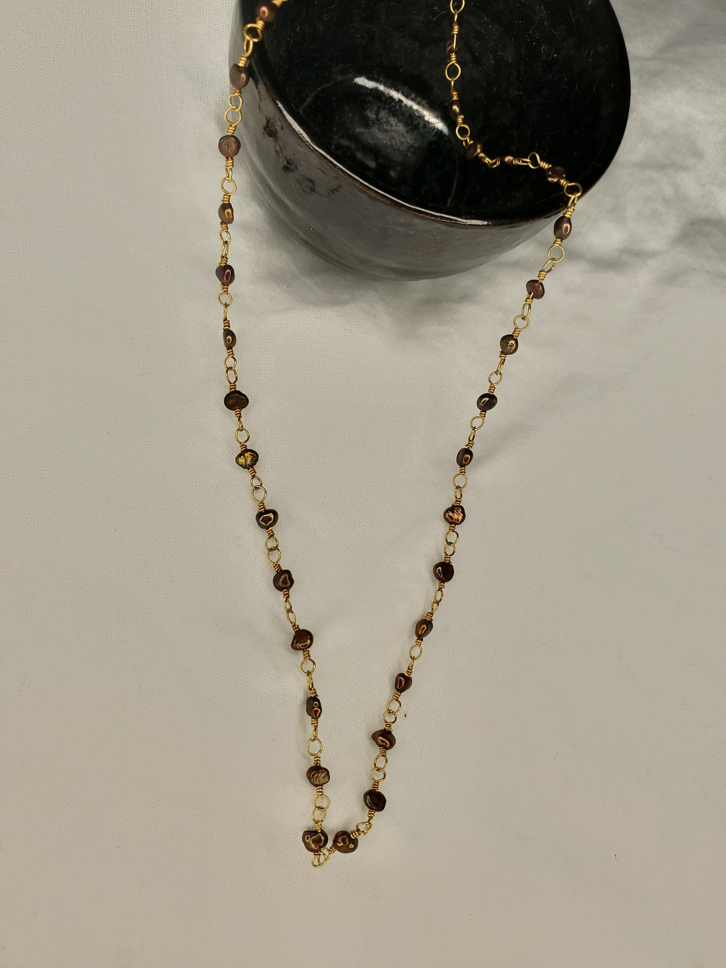 Chocolate Freshwater Pearl Chain