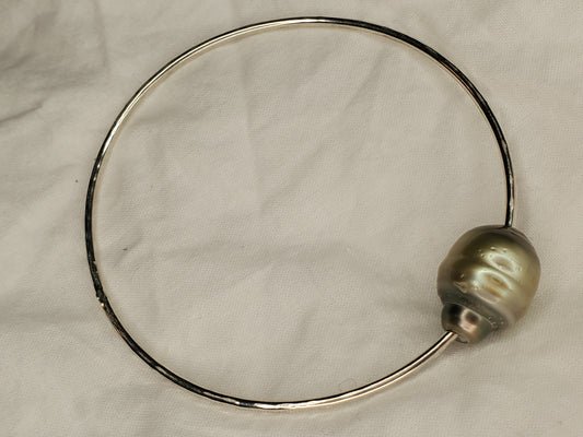 Large Tahitian Silver Bangle