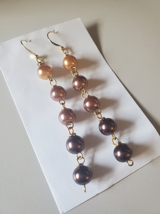 Shell Pearl Dangles Chocolate Ombre