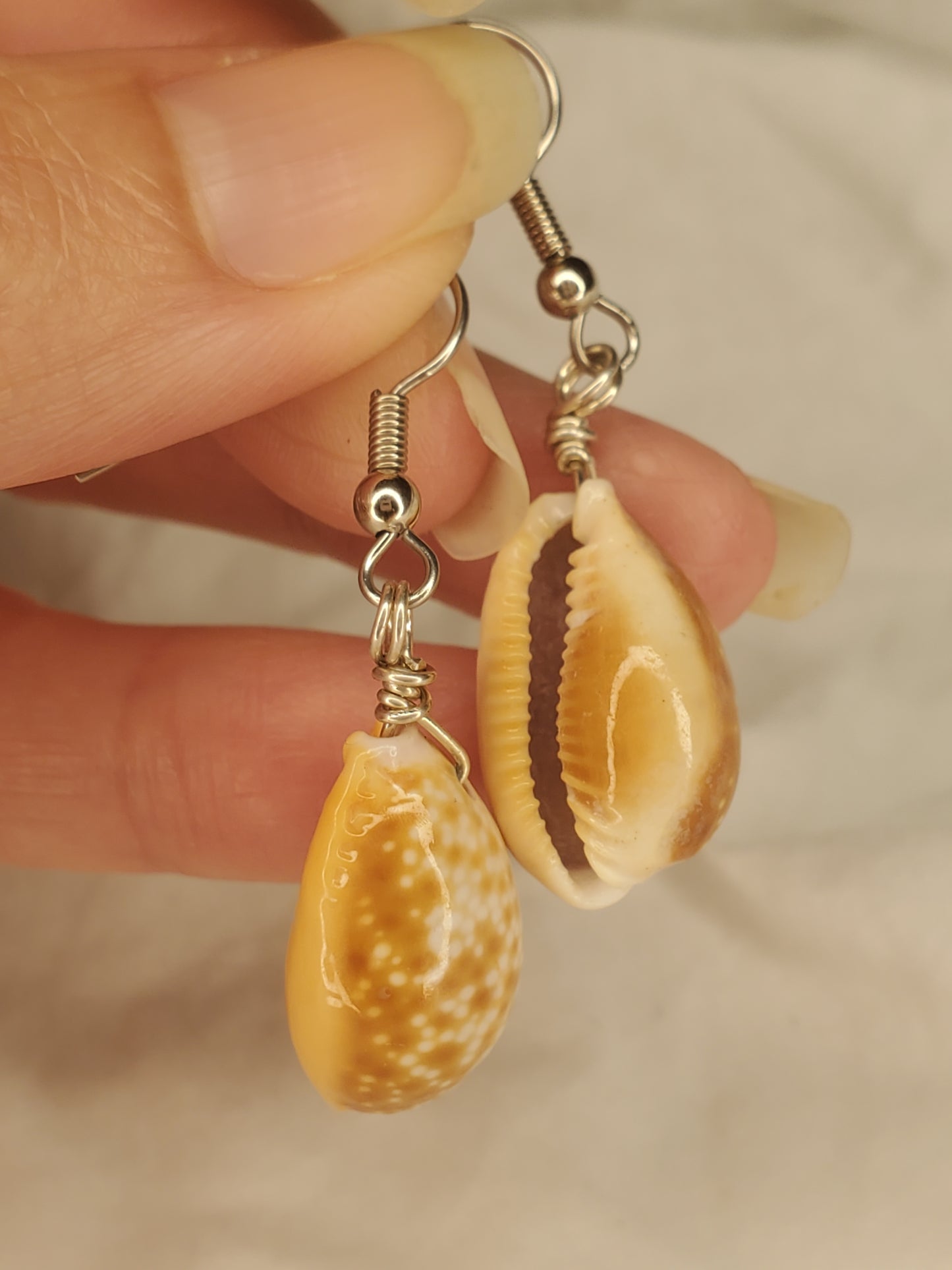 Honey Cowrie Shell Dangles