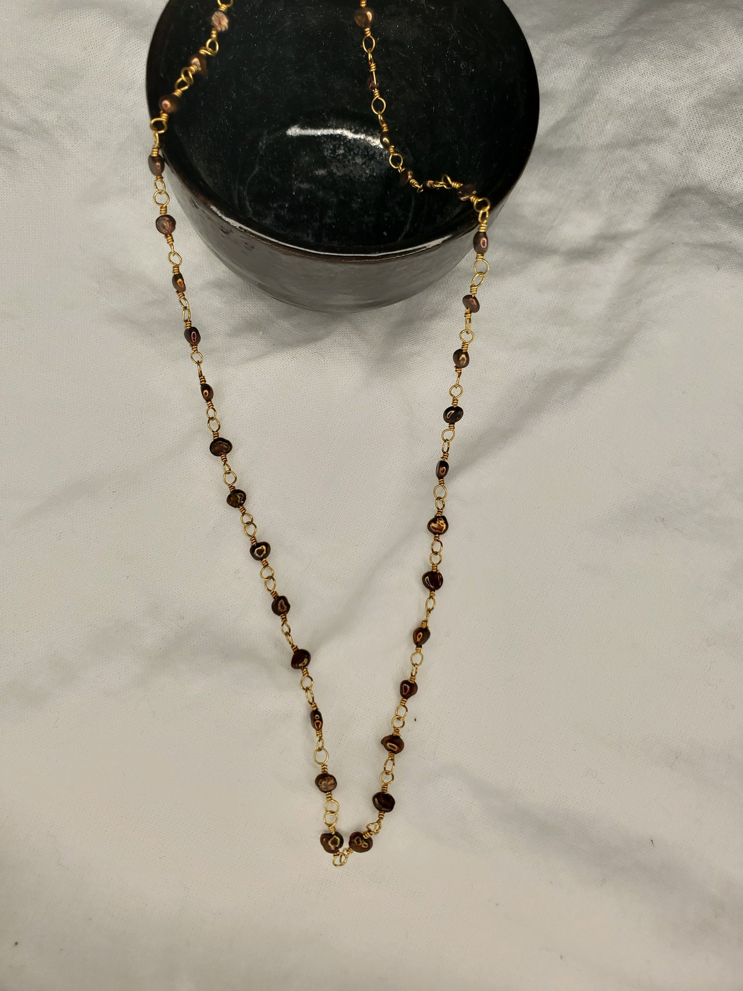 Chocolate Freshwater Pearl Chain
