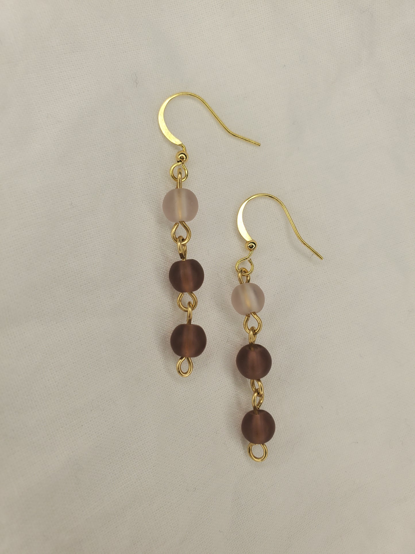 Sea Glass Bead Dangle Purple
