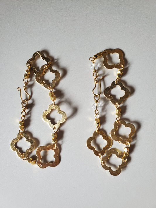 Flower Brass Link Bracelet