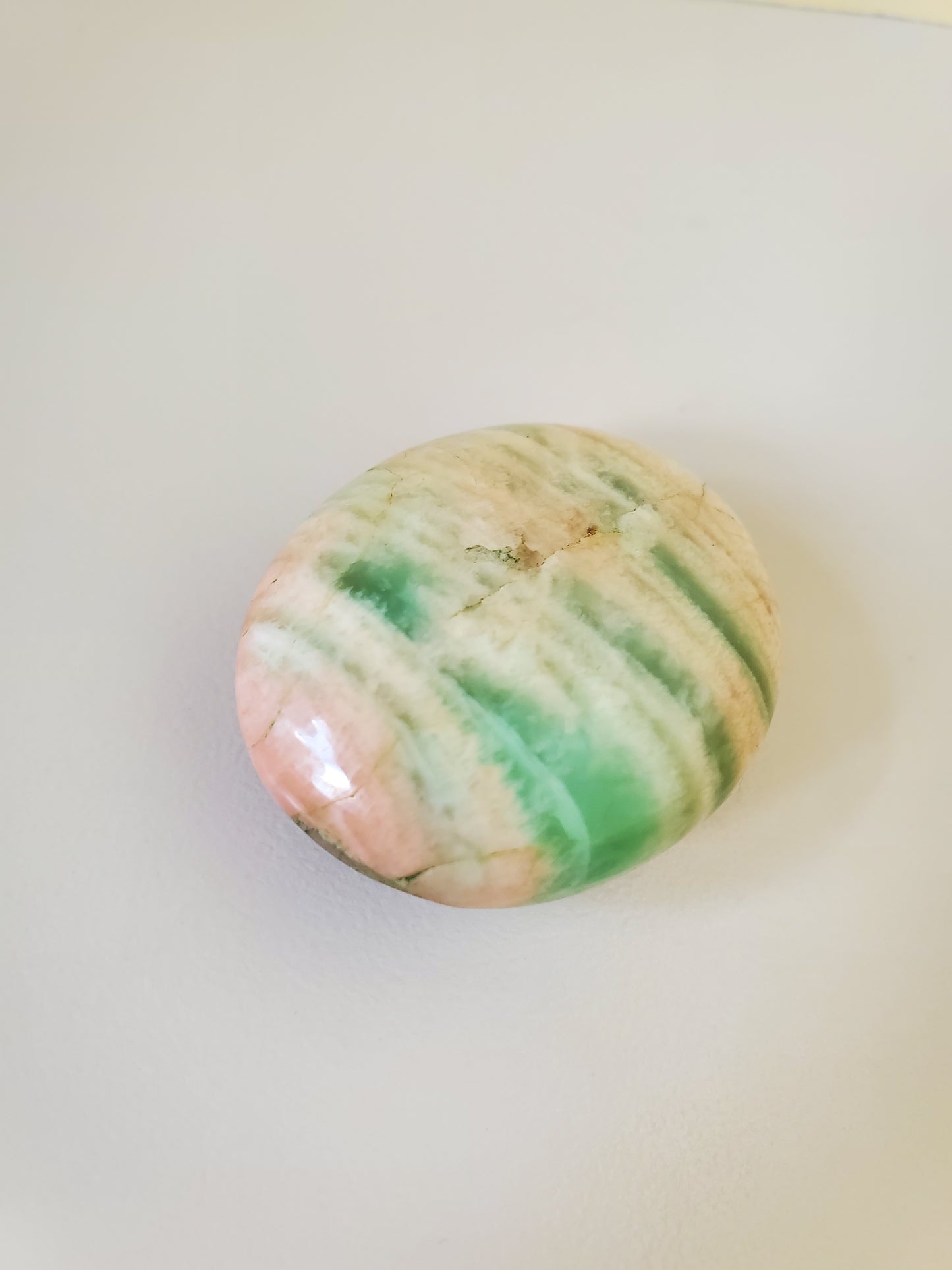 Parrot Green Moonstone Palm Stone Small