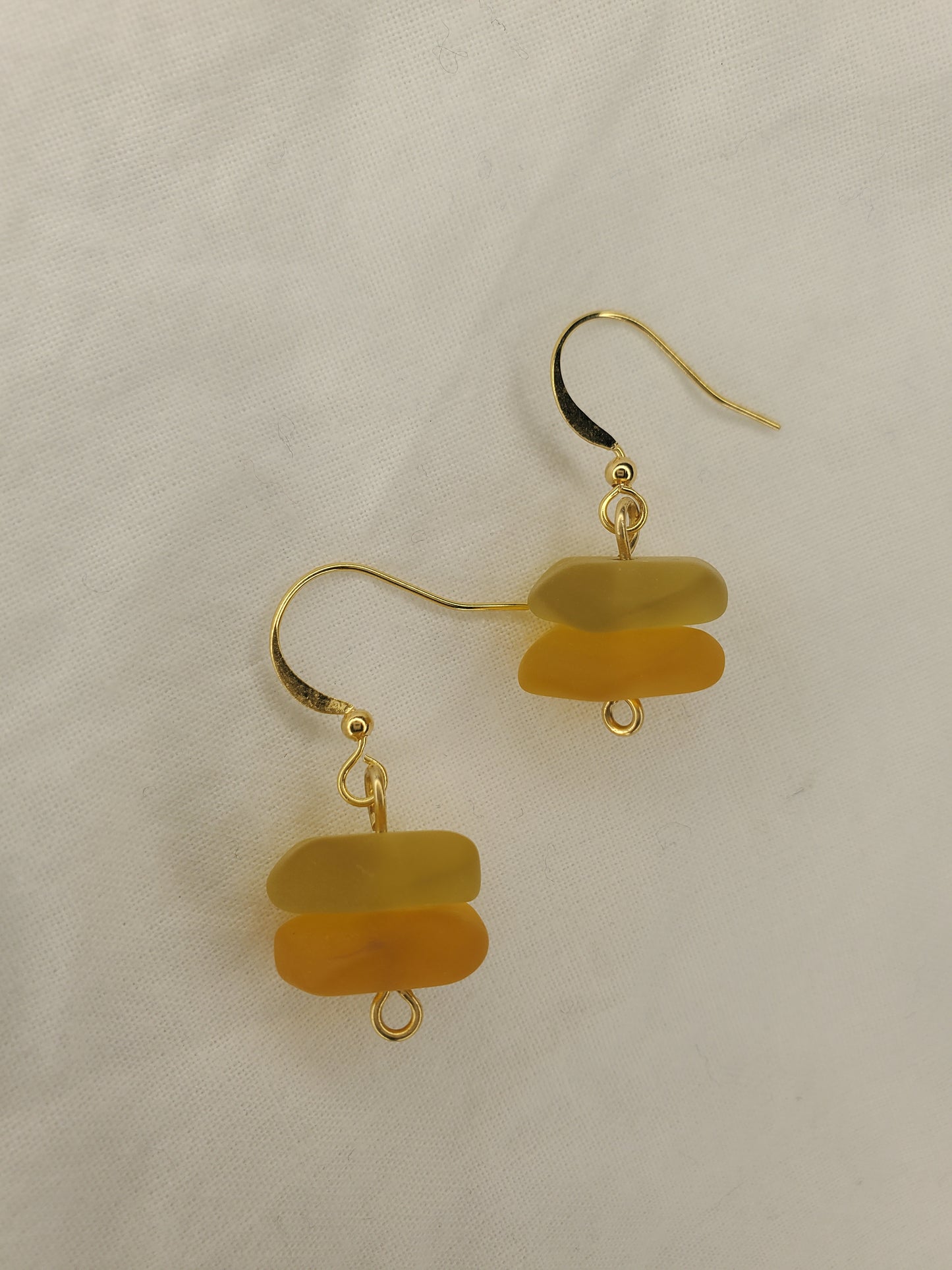 Sea Glass Dangle Mustard/Orange