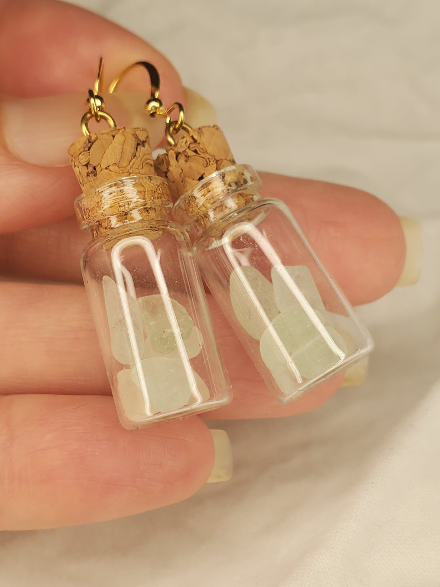Ocean Bottle Charm Dangle-Seaglass