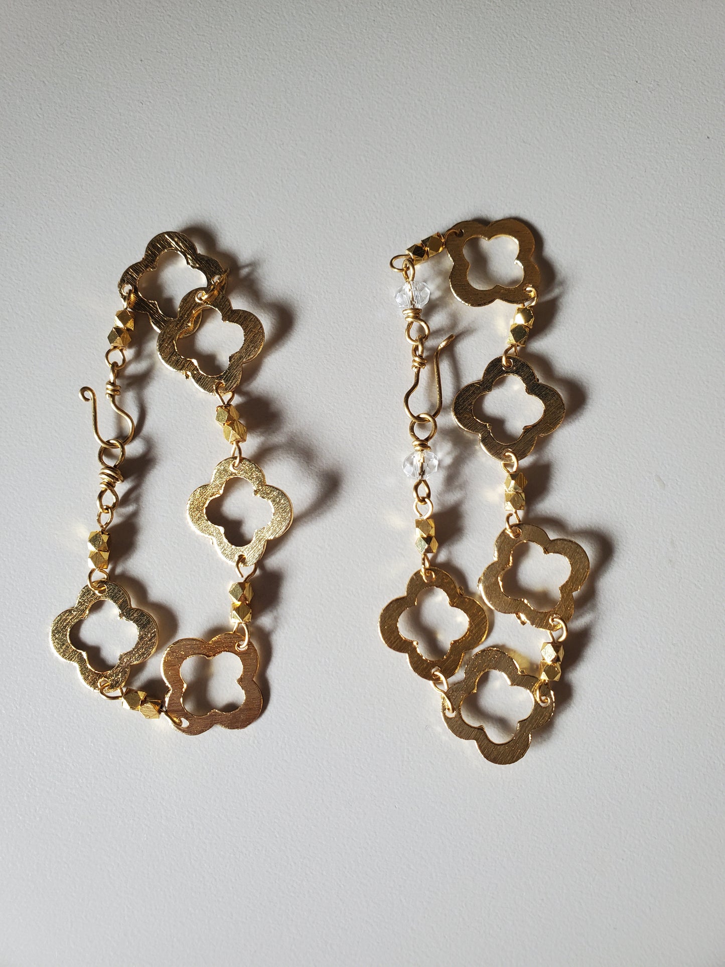 Flower Brass Link Bracelet
