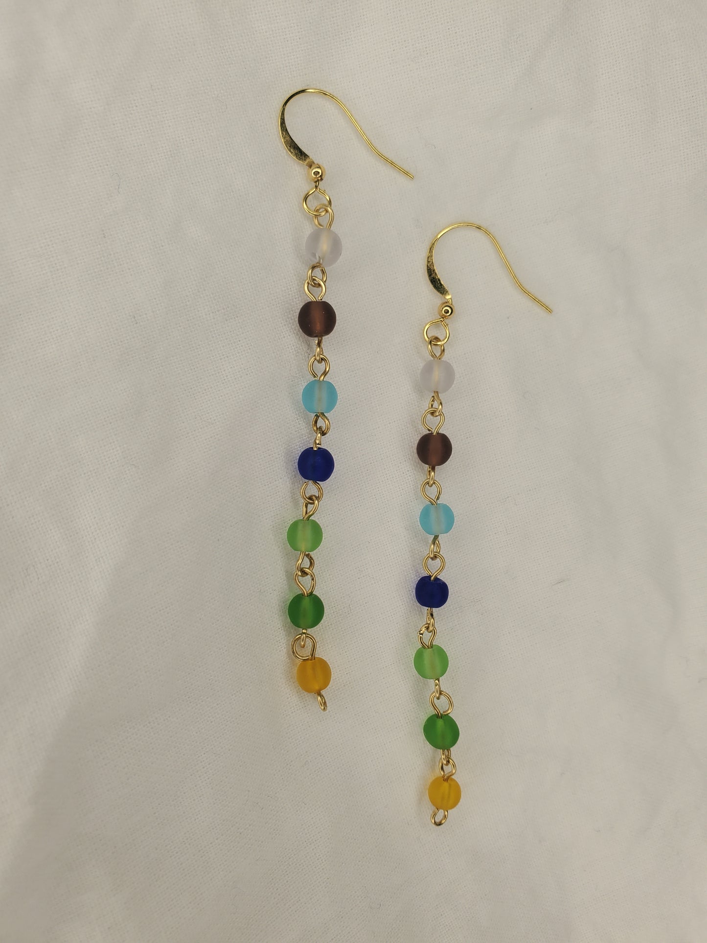 Sea Glass Bead Dangle Rainbow