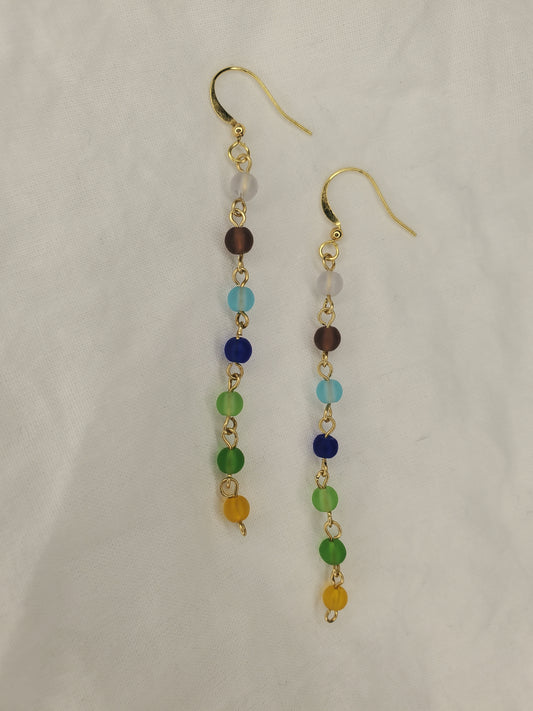 Sea Glass Bead Dangle Rainbow