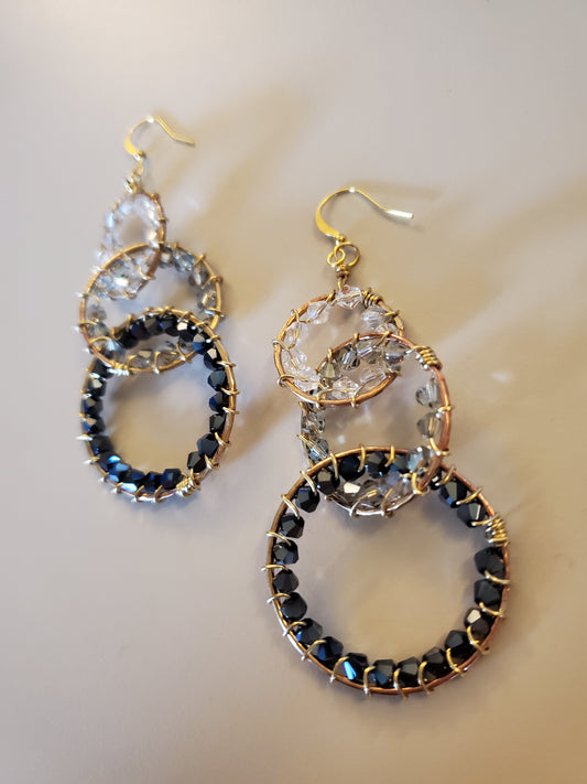 Trio Hoop Wrapped Crystals
