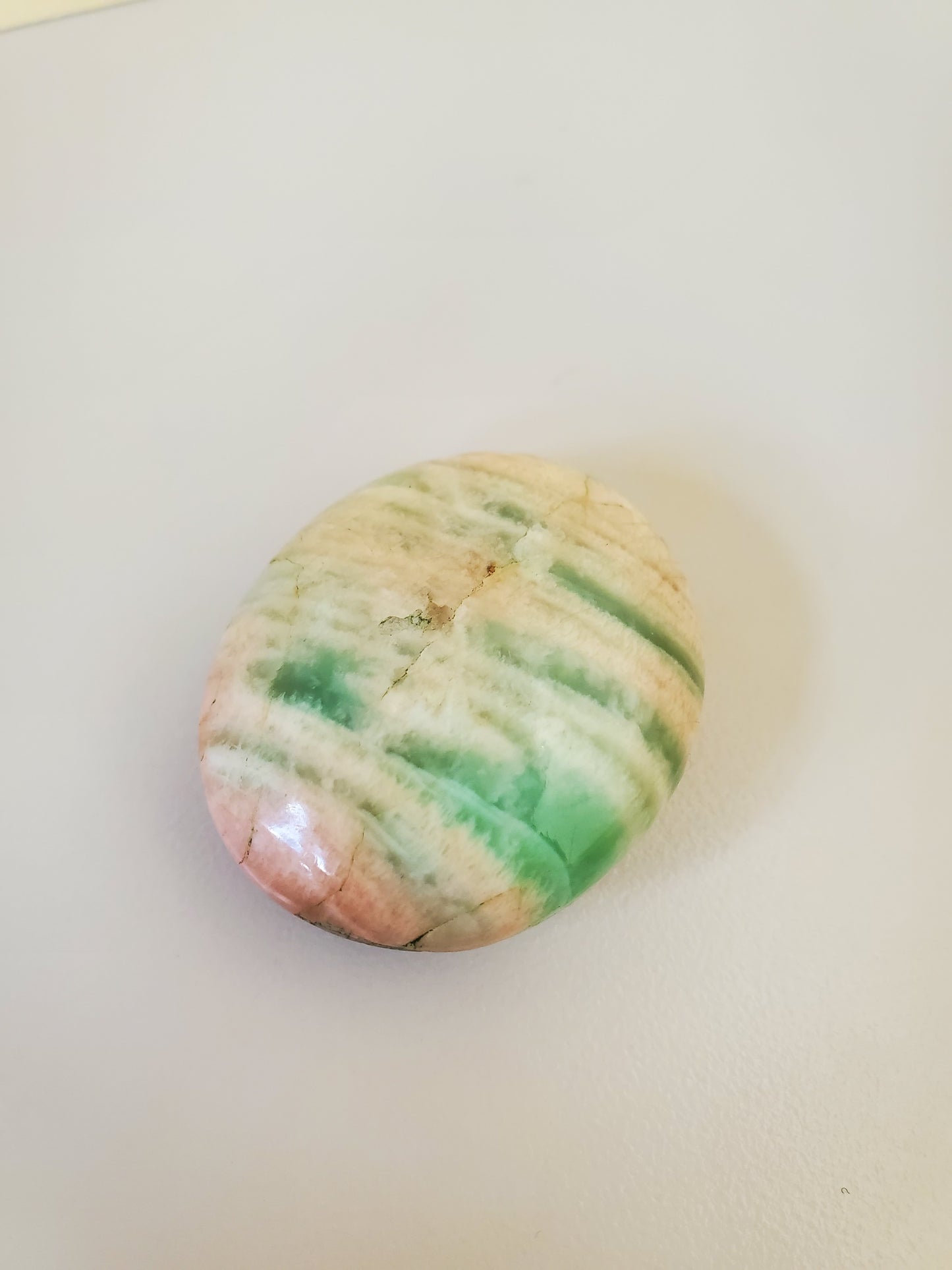 Parrot Green Moonstone Palm Stone Small