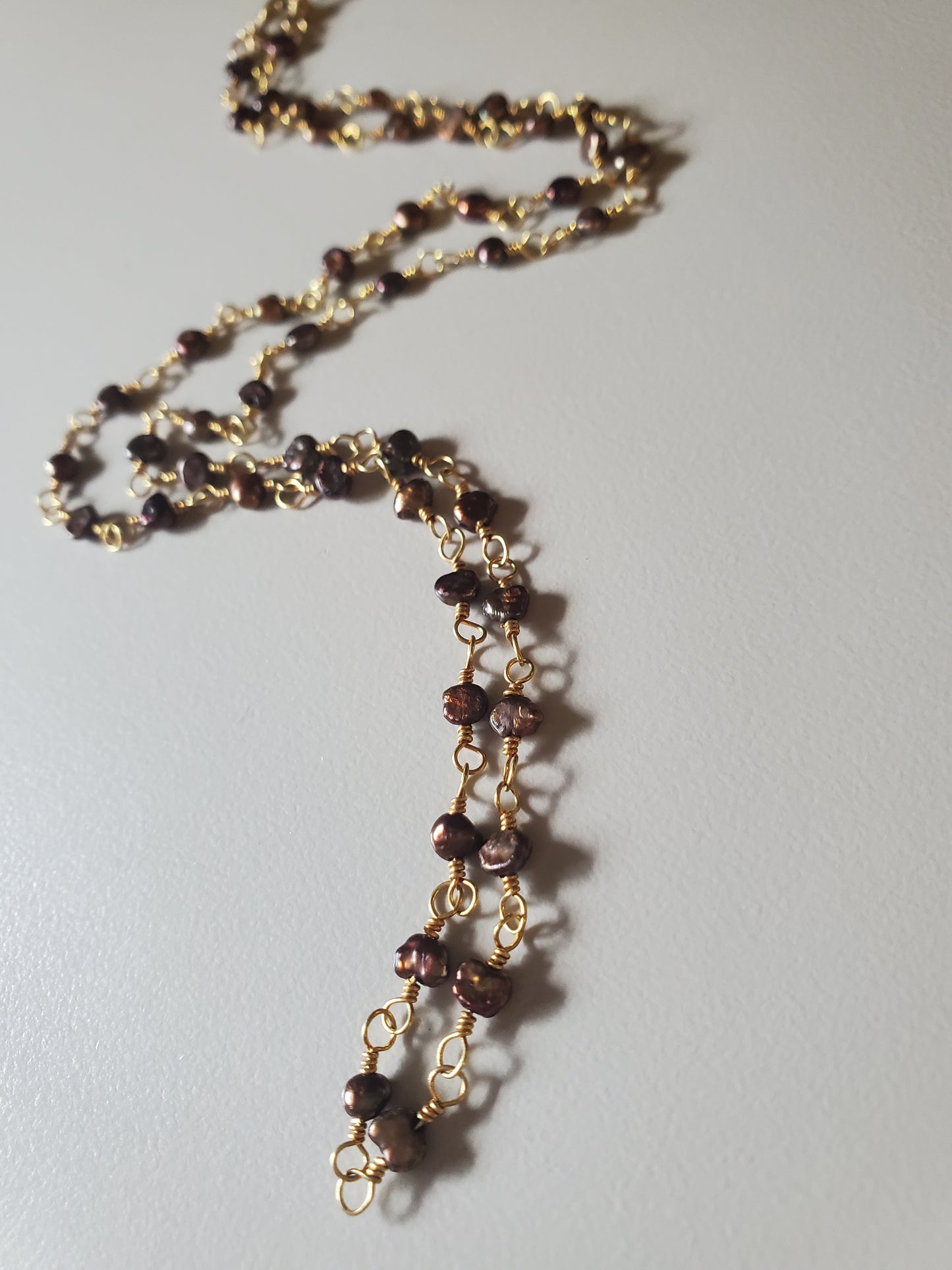 Chocolate Freshwater Pearl Chain